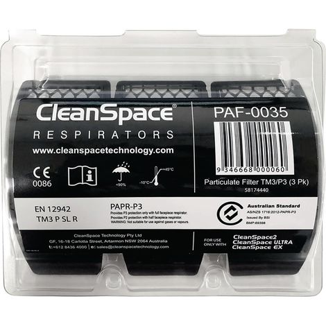 Partikelfilter PAF-0035 f.CleanSpace Sys.EN 12942 TM3 P3 3 St./Pack (1/2)