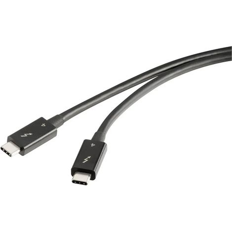 [NEUWERTIG] B-Ware Renkforce Thunderbolt 4 Kabel Anschlusskabel Verbindung Usb C Schwarz 0.80 M