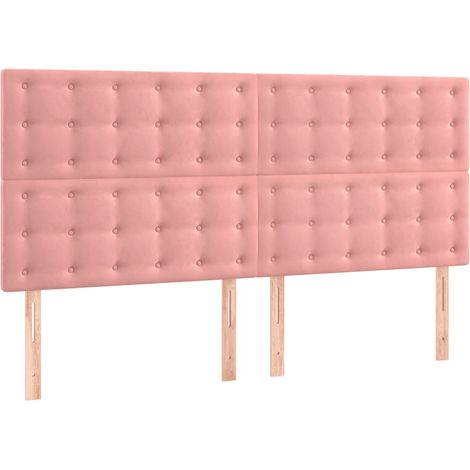 Maison Exclusive - Testiera Rosa 200x5x118/128 cm Velluto