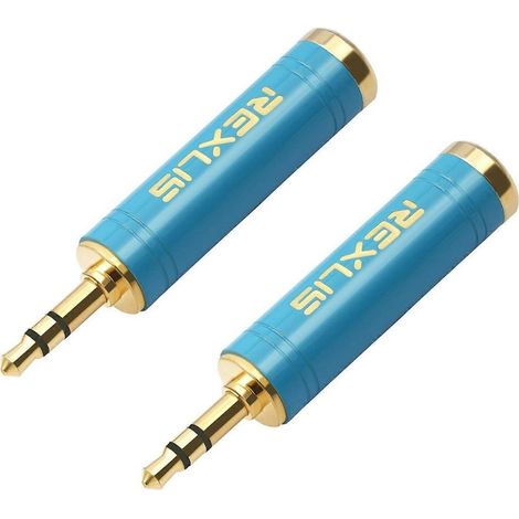 Adaptateur audio microphone 3,5 mm vers 6,35 mm pour amplificateurs, haut-parleurs et câbles audio AUX adaptateur pour guitare électrique 3,5 mm vers 6,35 mm. (1/5)