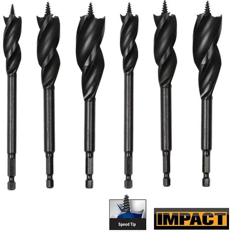 Dewalt 6 Piece Tri Flute Impact Ready Auger Bit Speed Tip Set Stubby 16 20 25mm (1/5)