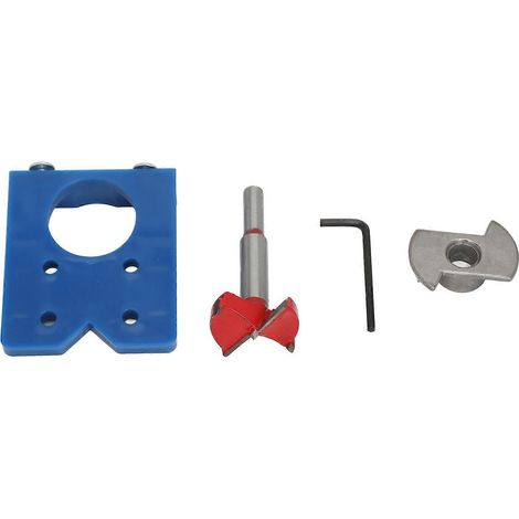35-mm-Scharnierbohrlehren-Set mit Lochsucher, rotem Bohrer und Schraubenschlüssel für Möbel und Schränke
