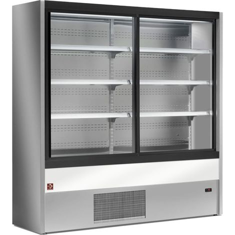 Armoire ventilée réfrigérée libre service avec portes coulissantes gris / blanc - Diamond (1/5)