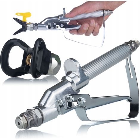 Rosfix Set UltraSpray PMLRUS01 – Farbspritzpistole mit Düse 517 & 2x Filter 60 Mesh  250 bar, 1/4" Anschluss  Für Airlessgeräte Graco, Wagner, Titan  Lackierzubehör