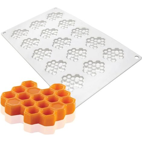 1 Moule silicone nid d'abeille 3D, antiadhésif, résistant -40°C à 230°C, pour gâteau, chocolat, savon (1/5)