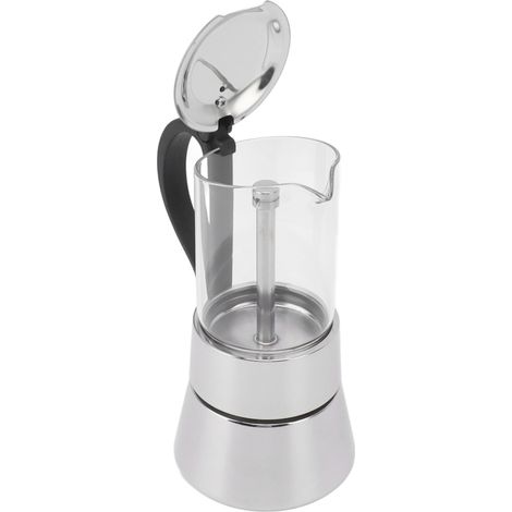 200-ml-Kaffeekanne mit Griff, Edelstahl 304, Glas, Kaffeemaschine für Zuhause (1/5)