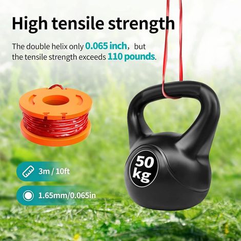 Kompatible WORX WA0010 Spulen – W5+1 Schutzhaube – Starke Schnur für WA6531, mühelose Gartenpflege (1/5)
