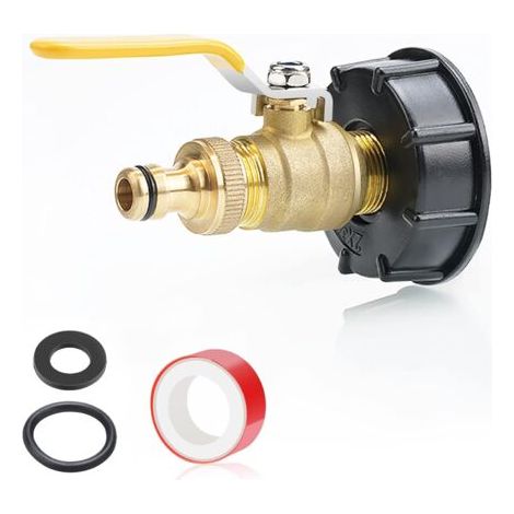 IBC 3/4" Valve with push-fit system and brass ball valve, IBC Accessories, Brass Ball Valve S60 x 6 (1/5)