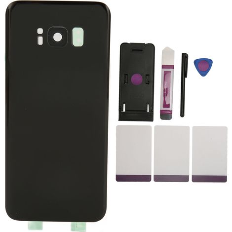 Cache arrière en verre avec objectif de caméra préinstallé, ruban adhésif, stylet tactile et support téléphone, pièces de rechange pour Galaxy S8 (1/5)