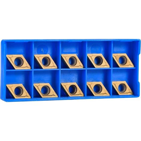 Coffret de 10 lames inserts rotatifs en carbure Forme losange DCMT11T304-HM YBC251 Usinage acier et inox Durabilité accrue (1/5)