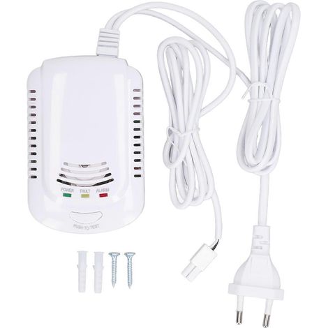 Erdgasdetektor mit hoher Empfindlichkeit, Dual-Sensor, intelligente Erkennung, CO-Alarmmelder, AC 90–240 V