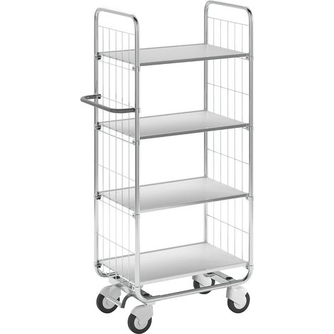 Kongamek, Chariot à tablettes galvanisé, 4 plateaux, L x l x h