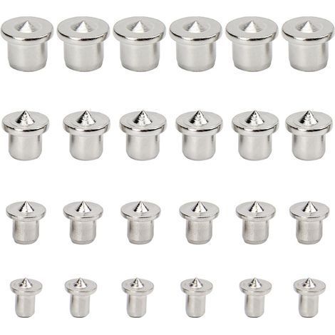 24 pièces Alignement de Bois Pointe Centage de Goujon Outil de Centage de Goujon pou le Tavail du Bois au Cente de la Goupille, 6 mm 8 mm 10 mm 12 mm (Solide) (1/4)