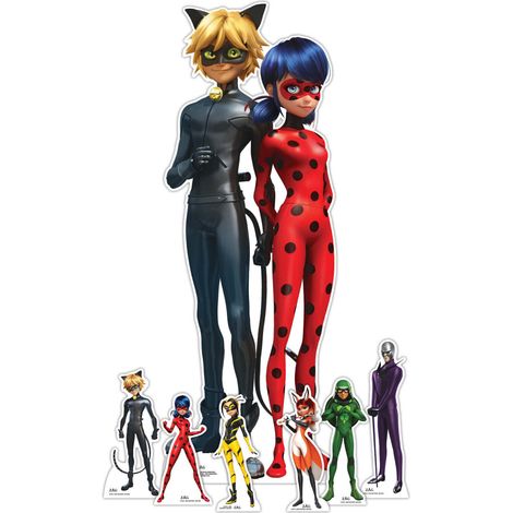 Lot de Figurines en carton - Miraculous - Ladybug et 6 Mini-Figurines - Haut 135 cm (1/5)