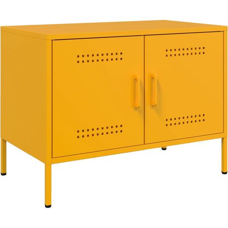 Mobile TV Giallo Senape 68x39x50,5 cm in Acciaio vidaXL (1/5)