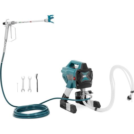 Station de peinture airless 1,4 l/min 200 bar tuyau 7,5 m aluminium pp acier cuivre bleu argent métallisé (1/5)