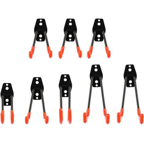 Set 8 Pezzi Ganci Professionali per Attrezzi da Garage Supporto Utensili con Viti