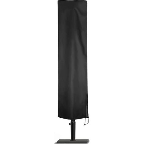 Housse Parasol Déporté Jardin en 210D Oxford Imperméable, Couverture pour Parasol Jardin, Housse de Protection Parasol Déporté Anti-UV/Poussière/Pluie/Vent (240x57x57cm, Noir) (1/5)