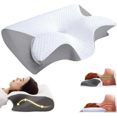 Oreiller anti-malaise cervical, soulage les douleurs cervicales, soutient la tête, le cou, le dos et les épaules, et maintient une posture correcte. (1/5)