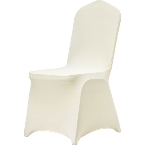 Stuhlhusse aus dehnbarem Spandex, universell verstellbar, abnehmbar und waschbar, ideal für Hochzeiten, Partys, Bankette und Abendessen (100 Stück, beige) (1/5)