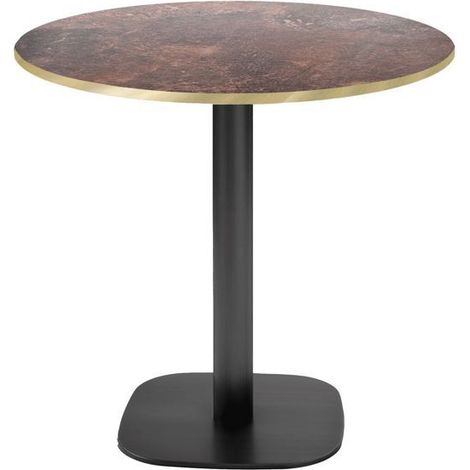Table ronde Ø 70 cm - modèle Round rouille roc chants laiton (1/4)