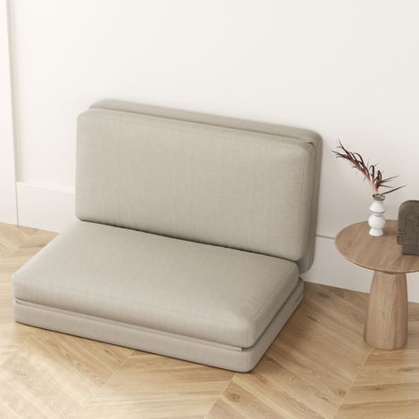 REDOM Canapé convertible 120x80x70 cm 2 places Design pliable 3 en 1 Confort moelleux polyester beige (1/5)