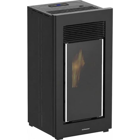 Estufa de Pellets 11 kW ZANTE Negra Autolimpiante hasta 90 m²