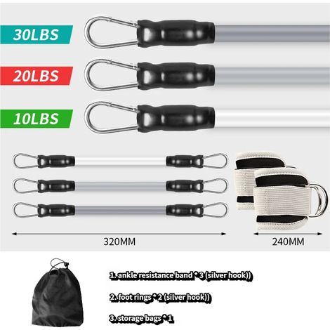 Bandes de résistance – adaptées à tous les sports sangles de cheville incluses améliorent la puissance, l'agilité, la force et l'endurance (1/5)