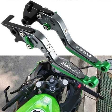 Convient pour Kawasaki Ninja 400 Z400 : poignée de frein, klaxon et levier d'embrayage modifiés (vert).