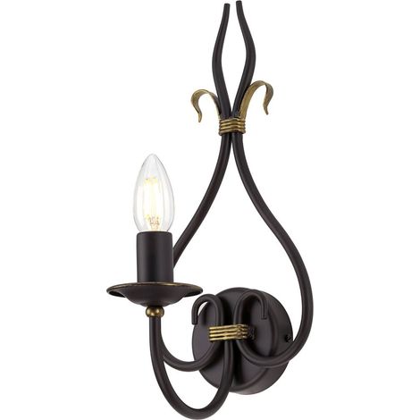 Elstead Windermere - 1 Licht Innenkerze Wandleuchte Gold, Rost, E14 (1/5)