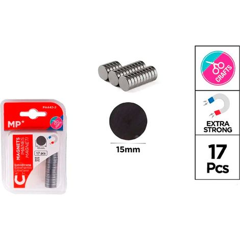 Imanes de sujeción ø15 mm, 17 uds, blister