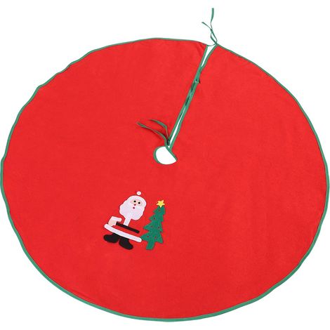 Jupe D Arbre De Noël En Non Tissé Vert - Décoration Thème Bonhomme De Neige Et Père Noël - Pour Maison Et Commerce - 1 Pièce (1/5)