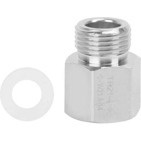 Ortviai TR21-4 auf W21.8 CO2-Adapter, silber eloxiertes Aluminium, SodaStream-Flaschenanschluss, Gasnachfüllung (1/5)