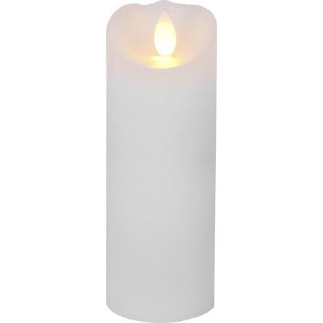 Star Trading Bougie Glow, bougie ronde, cire, blanc, LED, minuterie, jaune, intérieur, 15 cm (1/4)