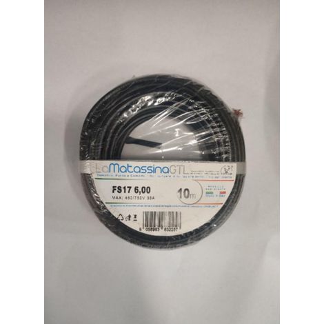 Cable unipolar fs17 go-at topline mfs176ne10-6mmq-10 metros-negro