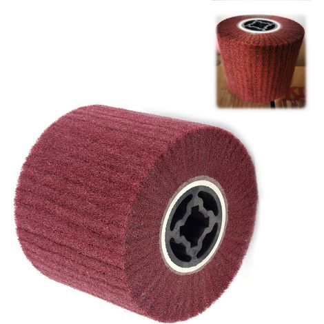 Brosse en Nylon Rouleau de Ponçage Brosse Rouleau de Satin Meuleuse pour le lustrage de métaux bruts pour Machine à Satiner Rouleau Abrasif 120 x 100 mm Grana 320 (1/5)