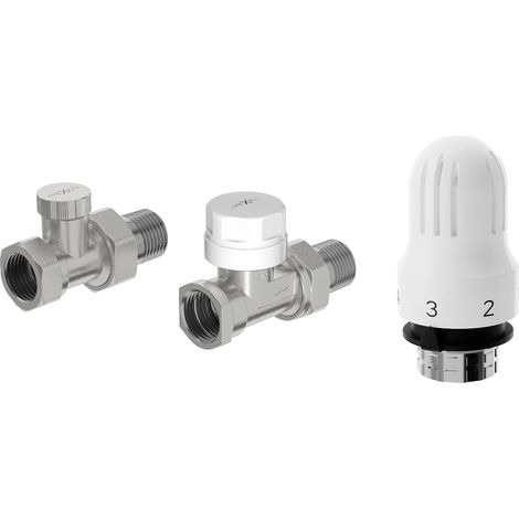 Mexen G04 Thermostat-Set gerade, Nickel - W914-012-948-01 (1/2)
