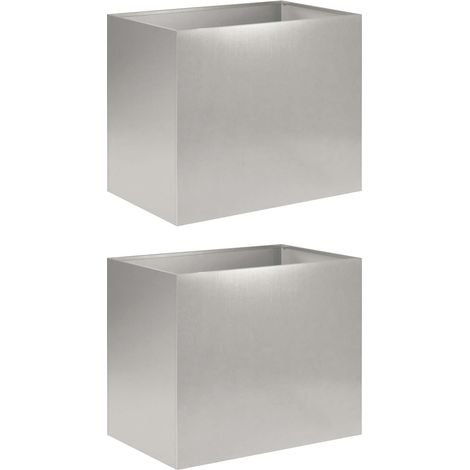 Maison Exclusive - Cache-pot de jardin 2 pc Argenté 60 x 40 x 50 cm (1/5)