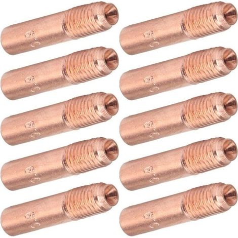 10 Stück 0,9-mm-MIG-Schweißdüsen, MIG-Schweißkontaktspitzen, Kupferleitdüsen-Set für industrielles Schweißen (1/5)