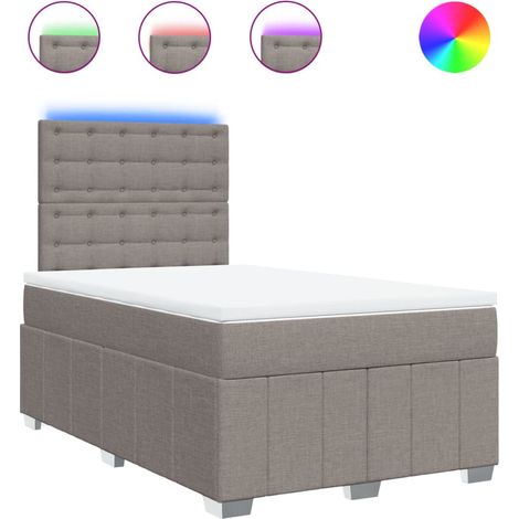 Maison Exclusive - Sommier à lattes de lit avec matelas taupe 120x190 cm tissu (1/5)