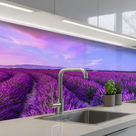 SCHIENALI CUCINA Lavanda - Viola - Fiori - Natura 250x80 cm (1/5)