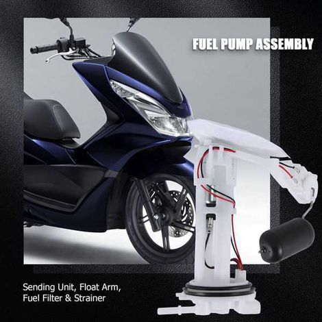 white + black + metal-plastic fuel pump/petrol pump for Honda PCX150 motorcycles.--DTEKGAZ