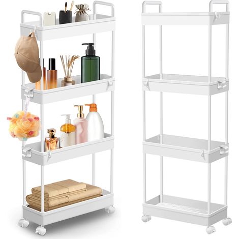 Étagère Étagère de salle de bain Étagère à livres avec 4 étagères Étagère murale polyvalente (1/4)