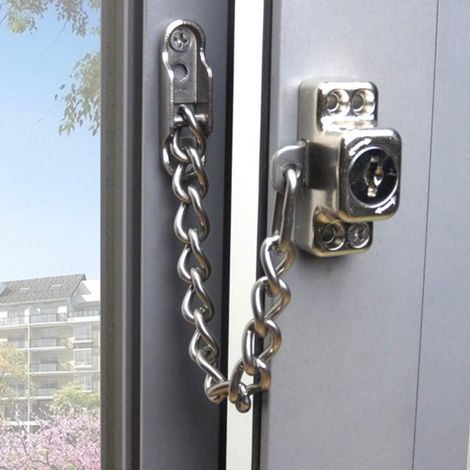 Serrure fenêtre à chaîne acier - Protection portes fenêtres (1/5)