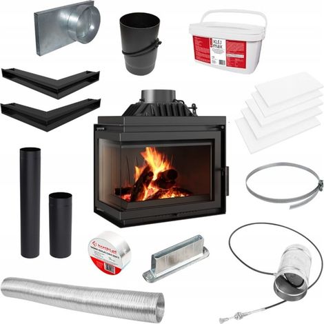 Kamineinsatz Gusseisen KRATKI SIMPLE links 8 kW Ø 200 Einbausatz 1 (1/5)