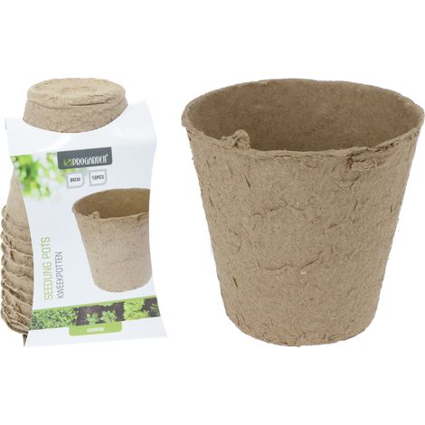 10 VASI BIODEGRADABILI TONDI IDEALI PER SEMINA 8X8CM