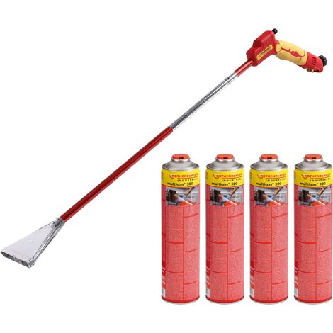 ROTHENBERGER Industrial Unkrautbrenner PREMIUM inkl. 4x Multigas 600 ml breiter Brennerkopf 900 °C - 1500005273 (1/5)