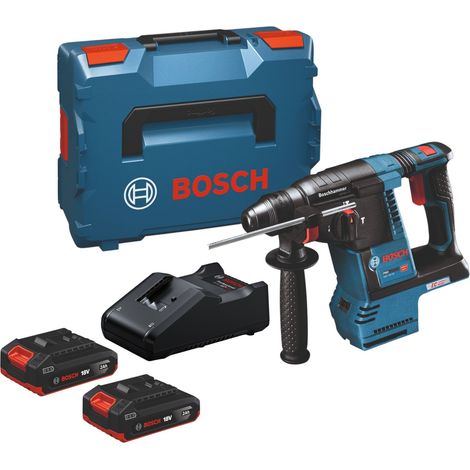Martello perforatore a batteria Bosch GBH 18V-26 Professional 18 V 2,6 J SDS plus Brushless + 2 batterie da 2,0 Ah + caricabatterie + L-Boxx (1/5)