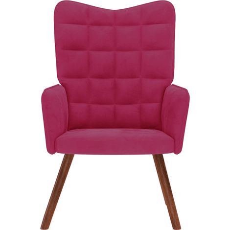 Chaise de relaxation Rouge bordeaux Velours (1/5)