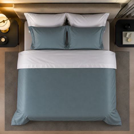 Copripiumino Matrimoniale Ropasato, Federa Inclusa, in Percalle, Lavabile in Lavatrice, 260x200 cm blu Tiffany (1/4)